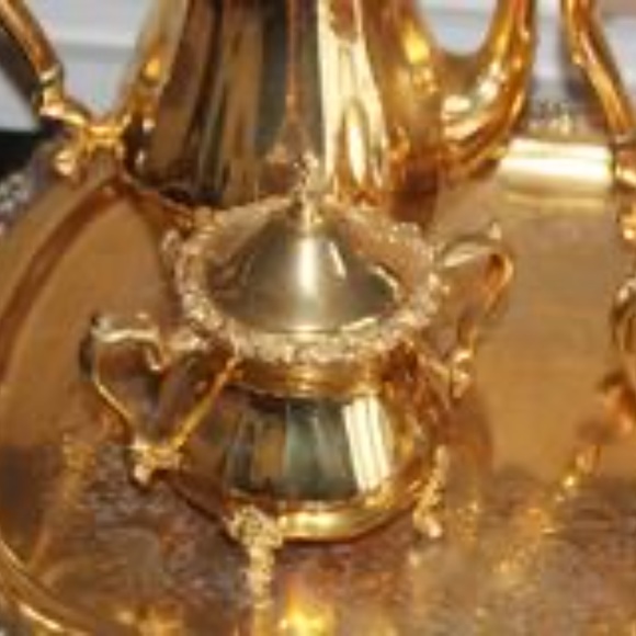 24K Gold Plated Coffee/Tea Service Vintage Rare - Picture 2 of 7